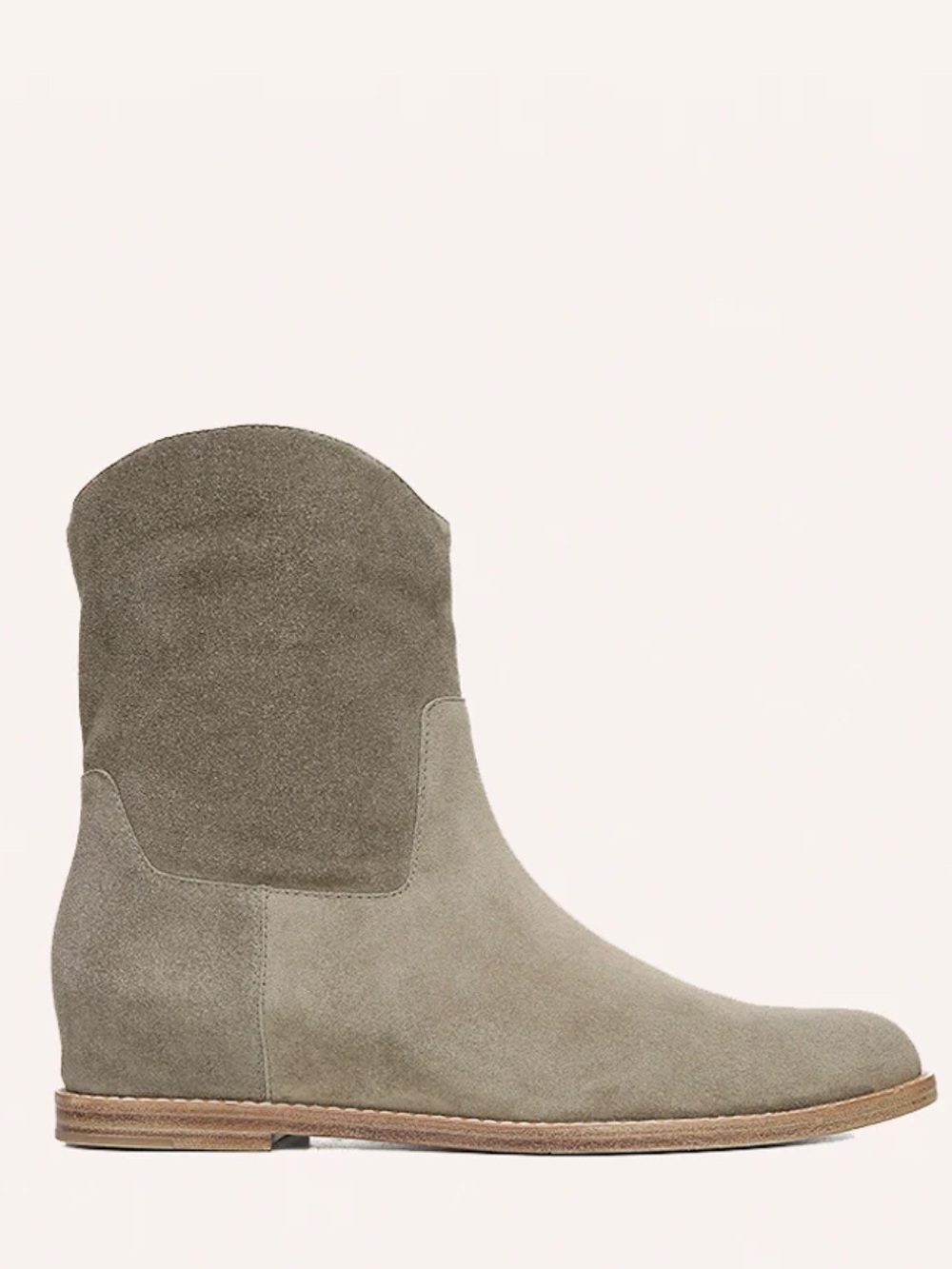 Vince Sinclair Suede Ankle Boot in Olive-Taupe, size 7